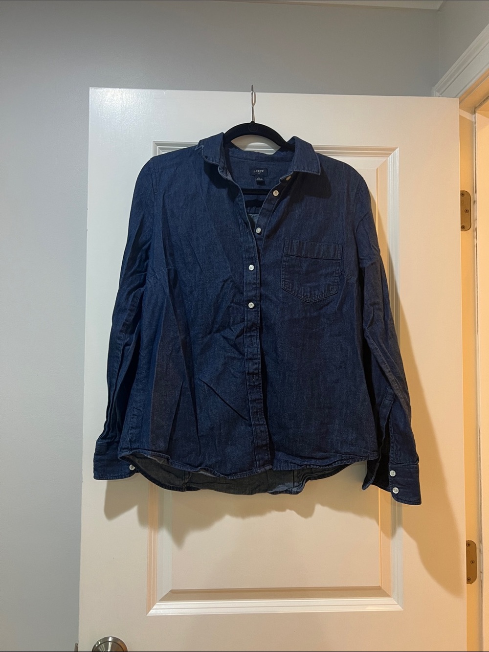 J. Crew Dark Blue Denim Button-Down Shirt